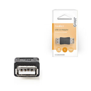 NEDIS CCGB60900BK Αντάπτορας USB High-Speed A θηλ. - USB A θηλ., σε μαύρο χρώμα.233-2427