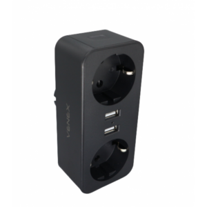 ΤΑΦ ΣΟΥΚΟ VENEX - 2 ΘΕΣΕΙΣ ΣΟΥΚΟ - 2 ΘΥΡΕΣ USB (TB2U2E) 5207155005187