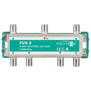 FVS 6 F Splitter, 6way, 5-2500MHz, DC POLYTRON