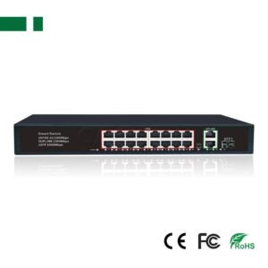 ANGA CPE-6162BE 16 Port POE Switch(16+2 Built-in),16*10/100Mbps PoE ports,2*10/100/1000Mbps uplink port,1*10/100/1000Mbps SFP port